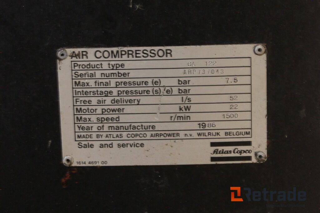 Atlas Copco GA122 skruekompressor - Kompresor za vazduh: slika 5 Atlas Copco GA122 skruekompressor - Kompresor za vazduh: slika 5