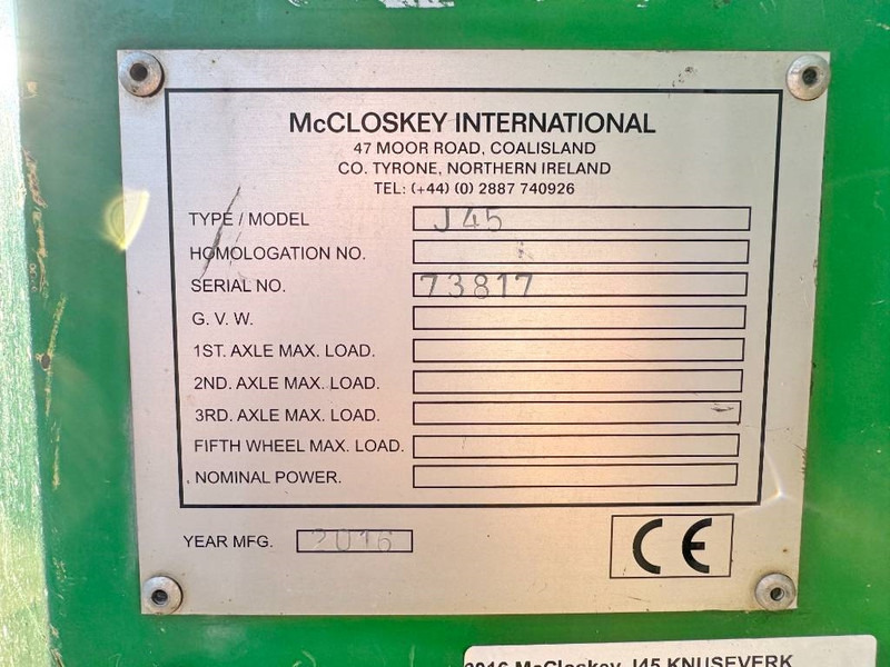 Mobilna drobilica MCCLOSKEY J45 - JAW CRUSHER / CE Certified: slika 20 Mobilna drobilica MCCLOSKEY J45 - JAW CRUSHER / CE Certified: slika 20