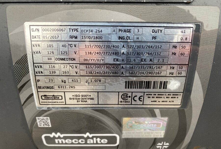 Diversen ECP34 2S4 - Iveco Engine,126kVA,New oils, filters, Mecc Alte ECP34 2S4 - Iveco Engine,126kVA,New oils, filters, Like New - Set generatora: slika 4 Diversen ECP34 2S4 - Iveco Engine,126kVA,New oils, filters, Mecc Alte ECP34 2S4 - Iveco Engine,126kVA,New oils, filters, Like New - Set generatora: slika 4