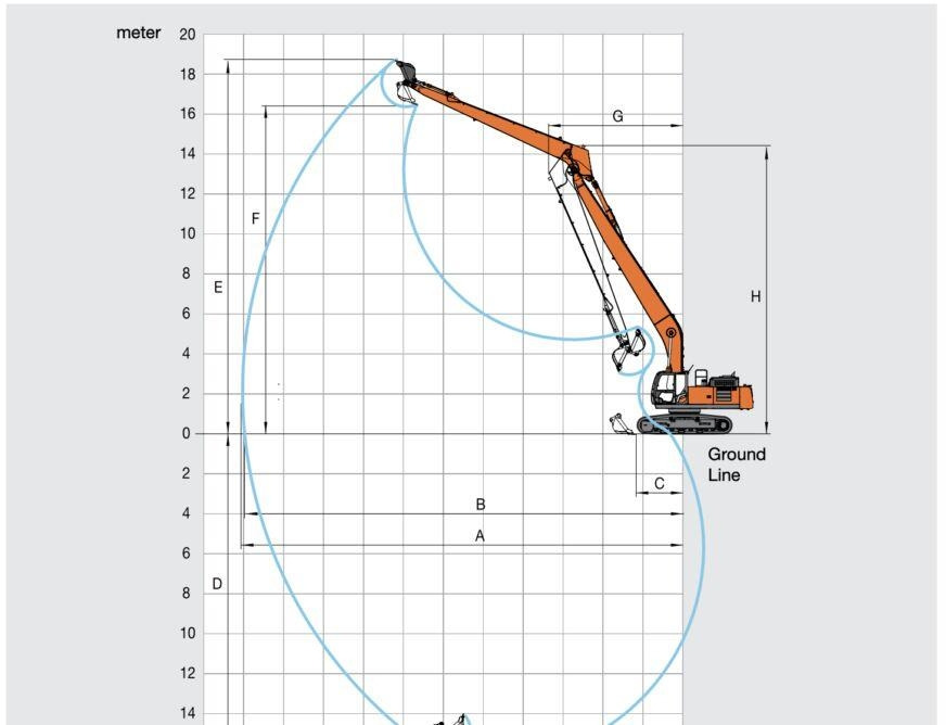 Hitachi ZX350 Long Reach Super Long Front 22 Meters SLF - Bager guseničar: slika 3 Hitachi ZX350 Long Reach Super Long Front 22 Meters SLF - Bager guseničar: slika 3