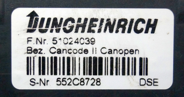 Jungheinrich 51024039 | Codekey Can Open Cancode II sn. 552C8728 - Električni sistem za Oprema za rukovanje materijalima: slika 3 Jungheinrich 51024039 | Codekey Can Open Cancode II sn. 552C8728 - Električni sistem za Oprema za rukovanje materijalima: slika 3