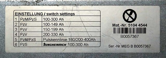 Jungheinrich 51044544 | build in charger 24V/30A 100-300Ah sn. B0057367 - Električni sistem za Oprema za rukovanje materijalima: slika 5 Jungheinrich 51044544 | build in charger 24V/30A 100-300Ah sn. B0057367 - Električni sistem za Oprema za rukovanje materijalima: slika 5