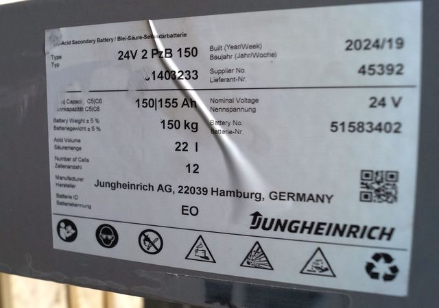 Jungheinrich unknown | Battery 24 2PZB150 year 2024 weight 150 kg sn. C81403233 - Baterija za Oprema za rukovanje materijalima: slika 3 Jungheinrich unknown | Battery 24 2PZB150 year 2024 weight 150 kg sn. C81403233 - Baterija za Oprema za rukovanje materijalima: slika 3