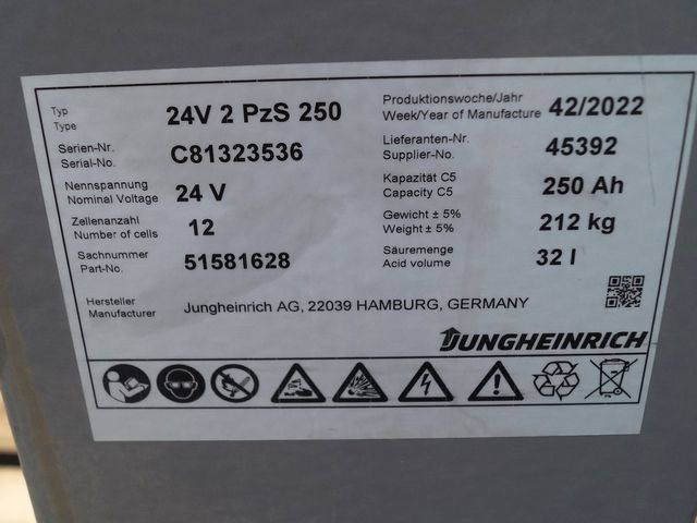 Jungheinrich unknown | Battery 24 2PZS250 year 2022 weight 212 kg sn. C81323536 - Baterija za Oprema za rukovanje materijalima: slika 3 Jungheinrich unknown | Battery 24 2PZS250 year 2022 weight 212 kg sn. C81323536 - Baterija za Oprema za rukovanje materijalima: slika 3