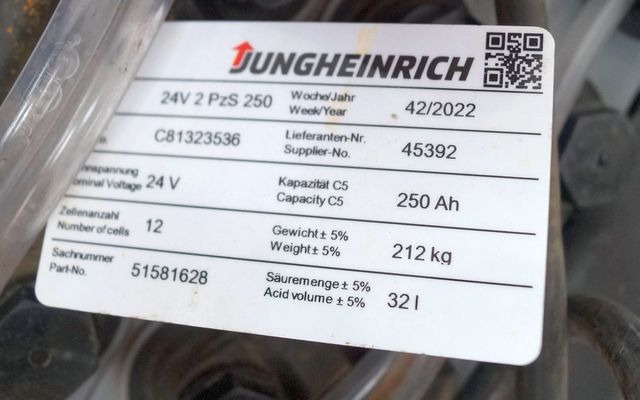 Jungheinrich unknown | Battery 24 2PZS250 year 2022 weight 212 kg sn. C81323536 - Baterija za Oprema za rukovanje materijalima: slika 4 Jungheinrich unknown | Battery 24 2PZS250 year 2022 weight 212 kg sn. C81323536 - Baterija za Oprema za rukovanje materijalima: slika 4