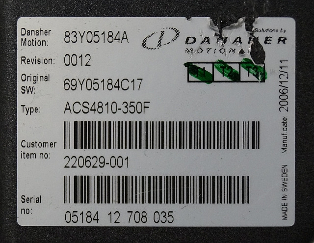 Toyota/BT 220629-001 | Danaher motion AC Superdrive motor controller 83Y05184A A - Upravljačka jedinica za Oprema za rukovanje materijalima: slika 2 Toyota/BT 220629-001 | Danaher motion AC Superdrive motor controller 83Y05184A A - Upravljačka jedinica za Oprema za rukovanje materijalima: slika 2