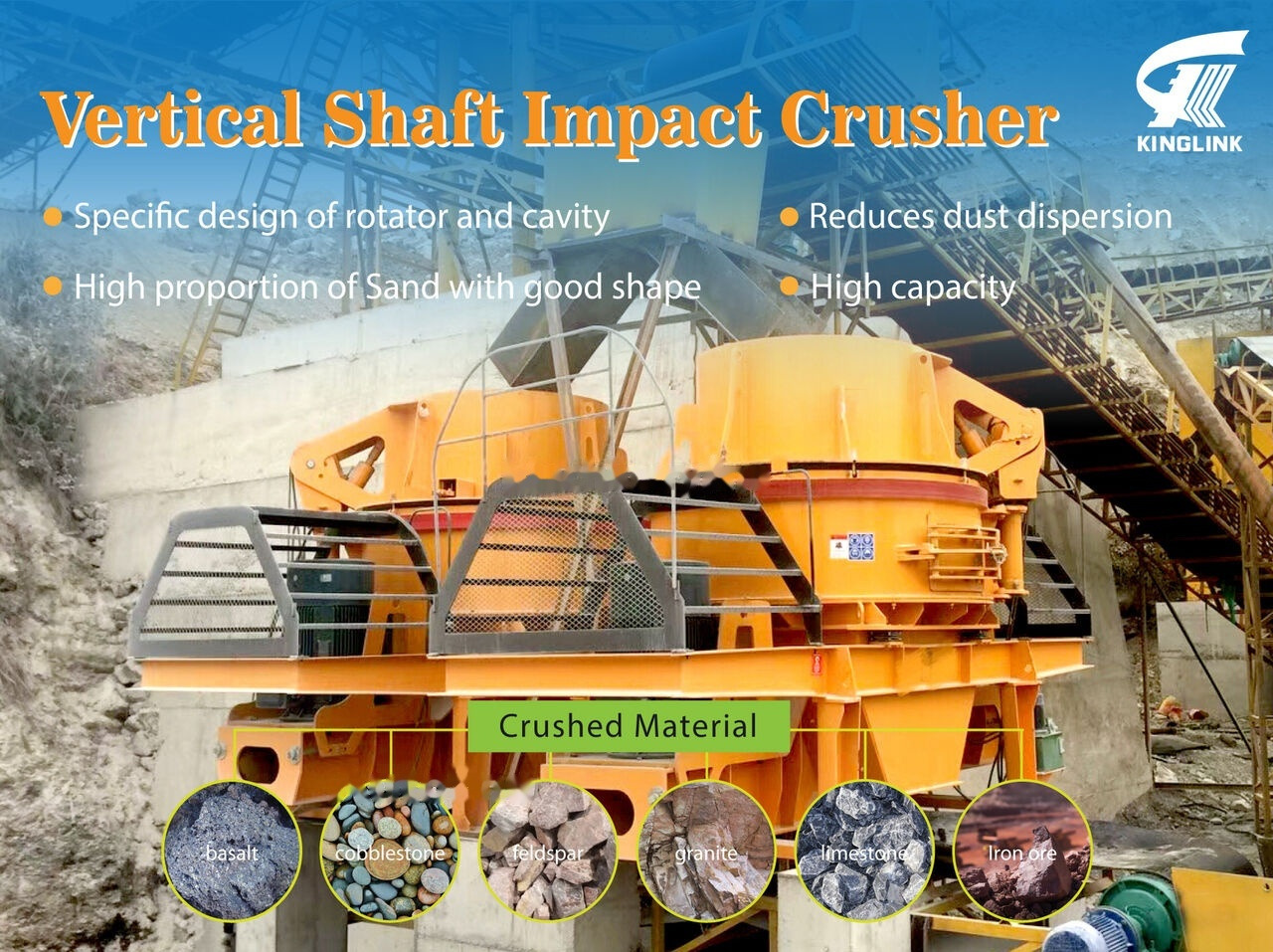 Kinglink VSI Crusher KL8 for making sand and aggregate shaping - Udarna drobilica: slika 1 Kinglink VSI Crusher KL8 for making sand and aggregate shaping - Udarna drobilica: slika 1
