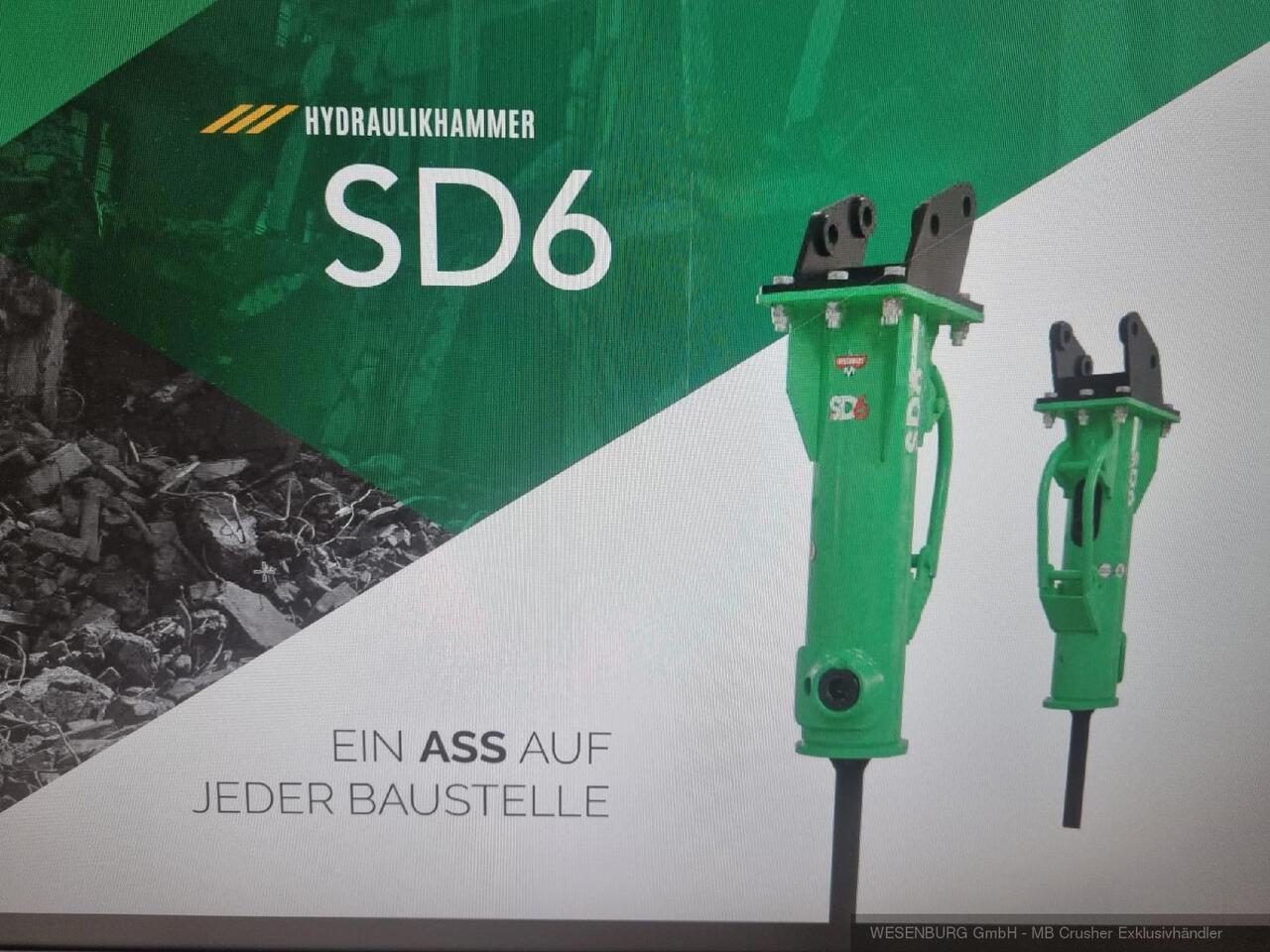 Montabert Hydraulikhammer SD6 Trägerklasse: 0,7 - 1,2 t - Hidraulični čekić za Građevinska mašina: slika 1 Montabert Hydraulikhammer SD6 Trägerklasse: 0,7 - 1,2 t - Hidraulični čekić za Građevinska mašina: slika 1