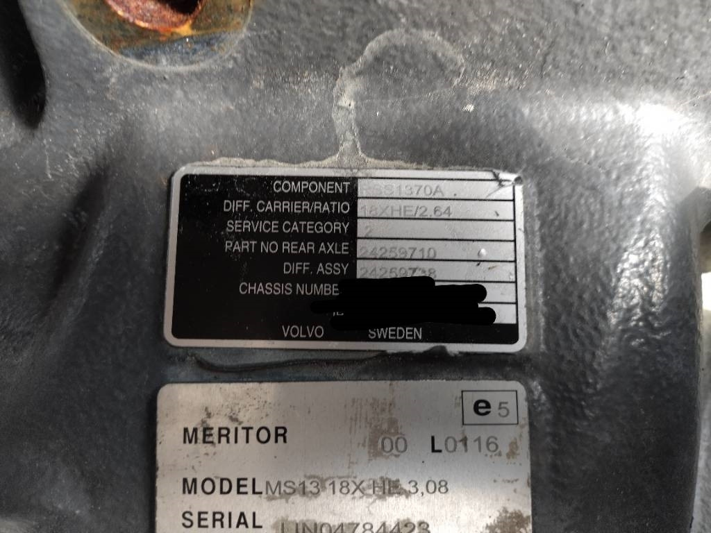 Volvo RSS1370 2,64 - Osovina i delovi za Kamion: slika 3 Volvo RSS1370 2,64 - Osovina i delovi za Kamion: slika 3