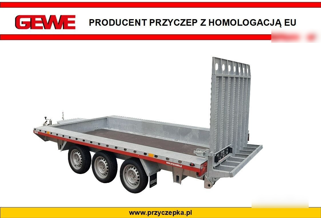Gewe Przyczepa pod minikoparkę 4x1,8m - 3osiowa, B3500 E/1 - Prikolica za prevoz radnih mašina: slika 1 Gewe Przyczepa pod minikoparkę 4x1,8m - 3osiowa, B3500 E/1 - Prikolica za prevoz radnih mašina: slika 1