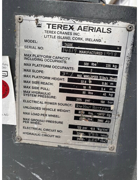Terex TA33E 12m Elektro Gelenk-Teleskop-Arbeitsbühne - Zglobna platforma: slika 4 Terex TA33E 12m Elektro Gelenk-Teleskop-Arbeitsbühne - Zglobna platforma: slika 4