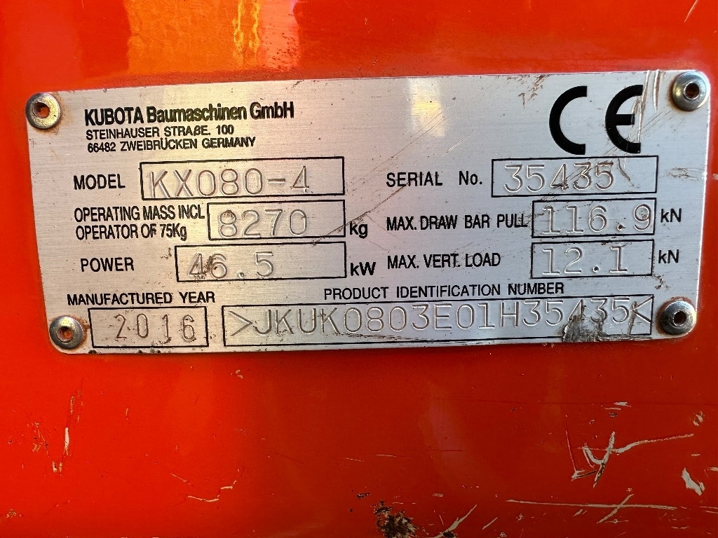 Mini bager Kubota KX 080-4: slika 24