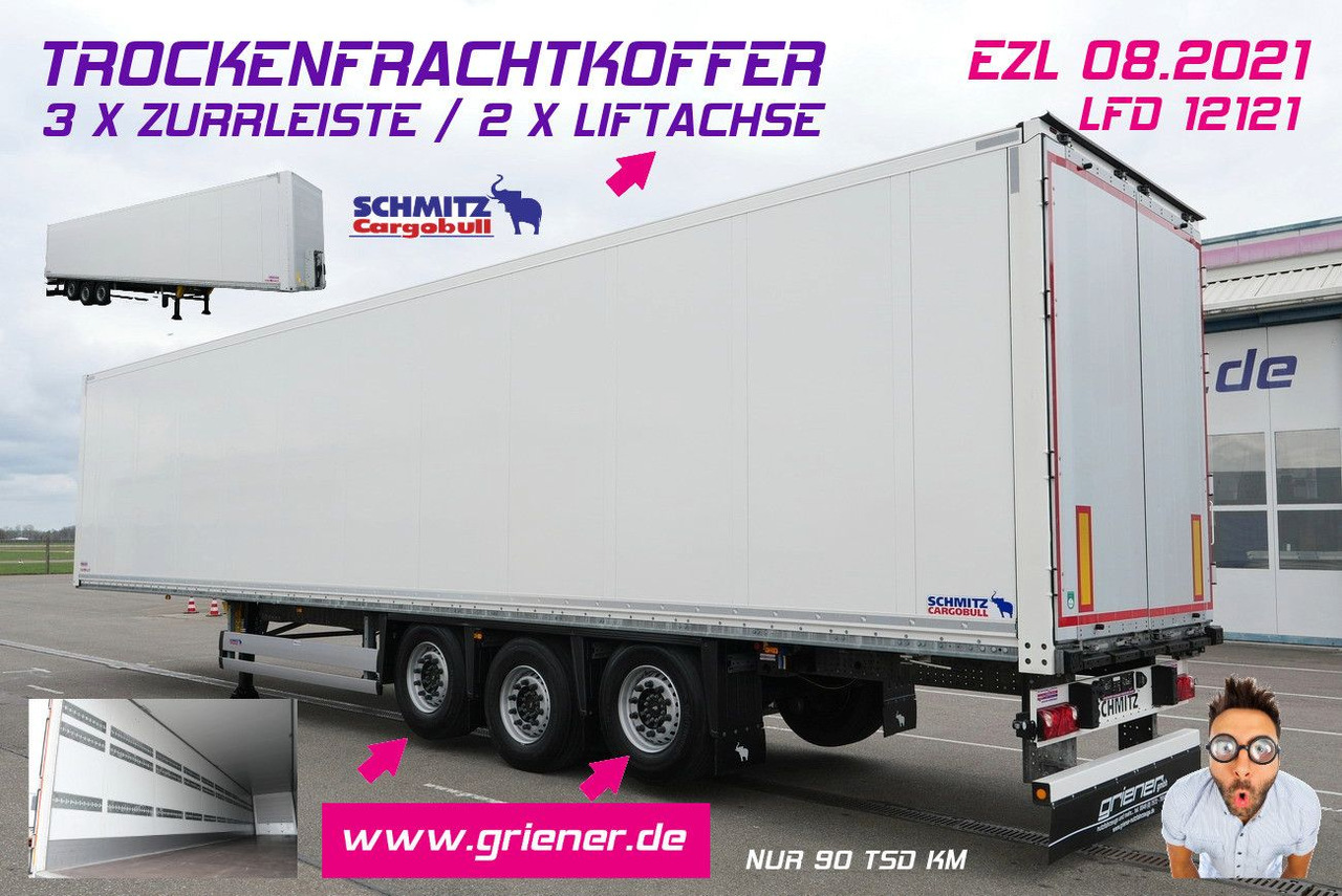 Schmitz Cargobull SKO 24/3 x ZURRLEISTE / 2 x LIFTACHSE 90 tsd km - Poluprikolica sa zatvorenim sandukom: slika 1 Schmitz Cargobull SKO 24/3 x ZURRLEISTE / 2 x LIFTACHSE 90 tsd km - Poluprikolica sa zatvorenim sandukom: slika 1