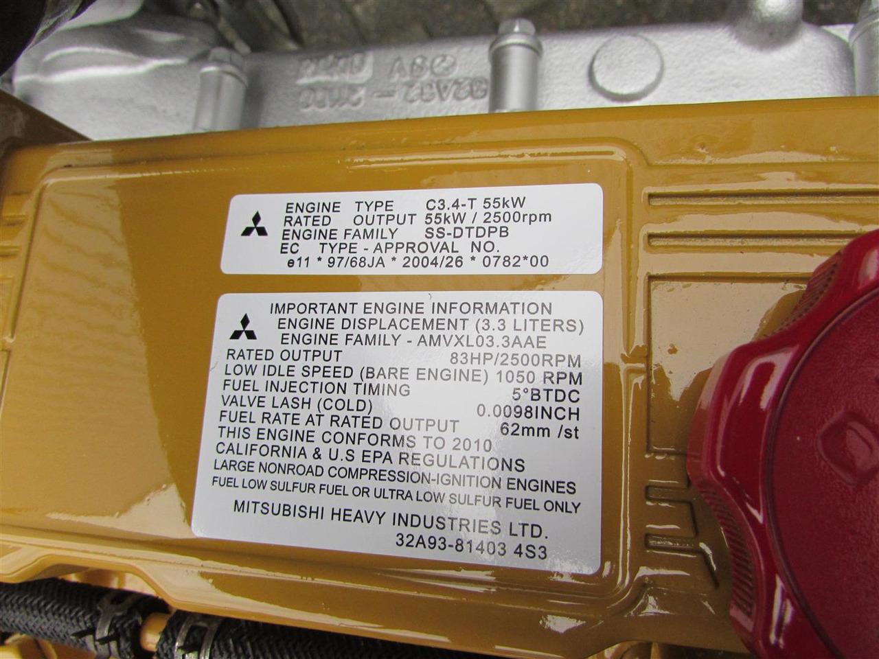 CATERPILLAR / MITSUBISHI RECON S4S-DT73CWL CAT C3.4 55kW-2500Rpm - Motor za Utovarivač: slika 2 CATERPILLAR / MITSUBISHI RECON S4S-DT73CWL CAT C3.4 55kW-2500Rpm - Motor za Utovarivač: slika 2