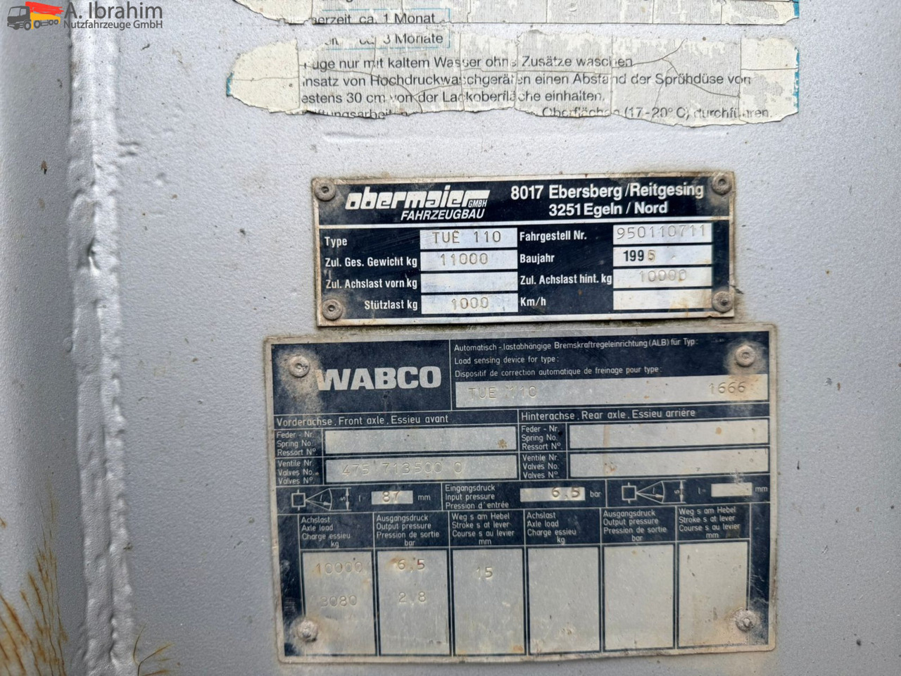 Obermaier TUE110 SDAH Tieflader | | Trommelbremse | Rampen | 7.2 Plattform | Stützfuß vorne - Niska prikolica za prevoz: slika 5 Obermaier TUE110 SDAH Tieflader | | Trommelbremse | Rampen | 7.2 Plattform | Stützfuß vorne - Niska prikolica za prevoz: slika 5