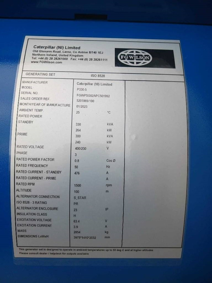 Novu Set generatora FG Wilson P330-5 - 330 kVA Genset - DPX-16016: slika 6 Novu Set generatora FG Wilson P330-5 - 330 kVA Genset - DPX-16016: slika 6