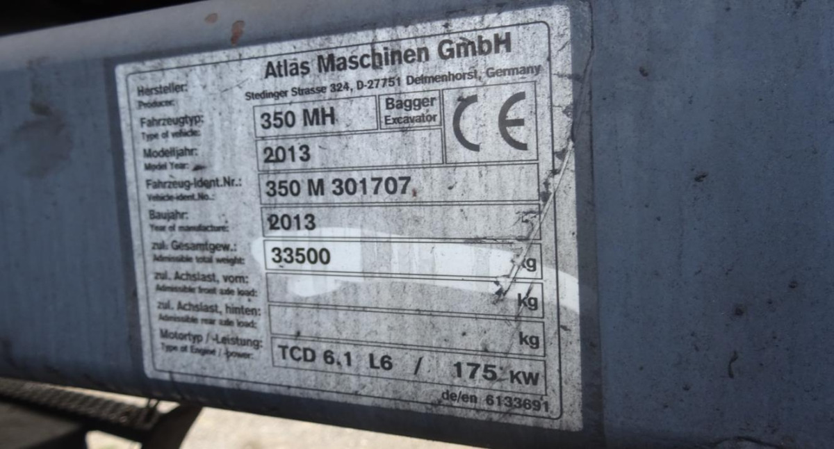 Maszyna przeładunkowa ATLAS 350MH - 2013/2018 - 166kW - 15,9m zasięgu - Bager za obradu otpada/ Industrije: slika 4 Maszyna przeładunkowa ATLAS 350MH - 2013/2018 - 166kW - 15,9m zasięgu - Bager za obradu otpada/ Industrije: slika 4