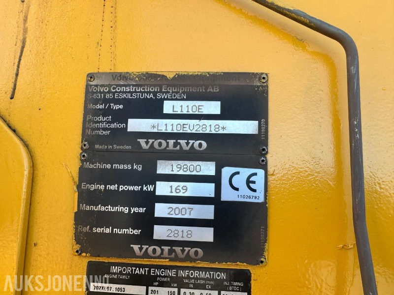 2007 Volvo L110E HJULLASTER - 11000 Timer - Utovarivač točkaš: slika 4 2007 Volvo L110E HJULLASTER - 11000 Timer - Utovarivač točkaš: slika 4
