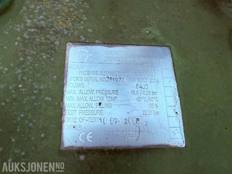 2008 LPG Propantank 6400 L - Građevinska oprema: slika 5 2008 LPG Propantank 6400 L - Građevinska oprema: slika 5