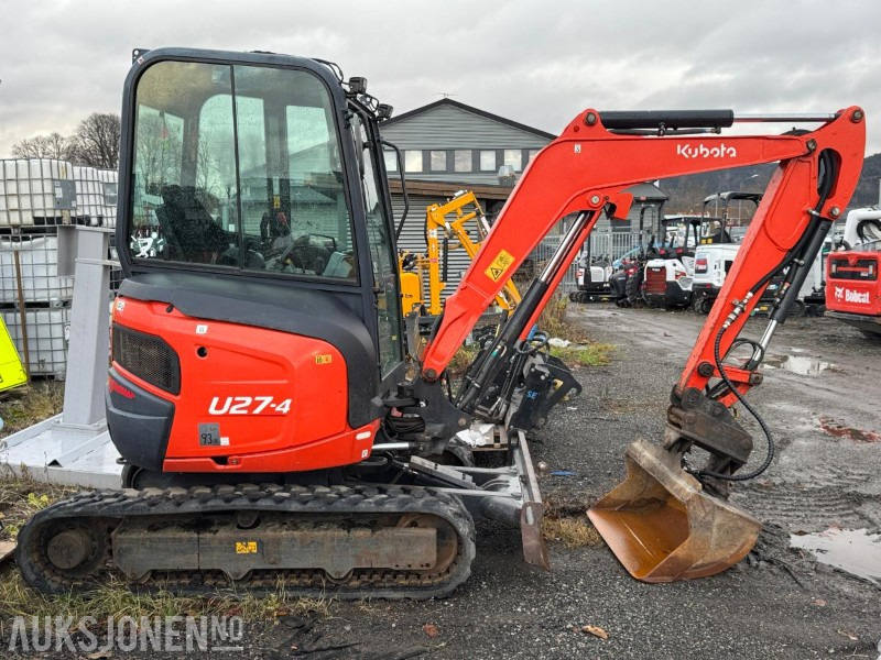2015 Kubota U27-4 minigraver med skuffe / 1611 timer - Mini bager: slika 4 2015 Kubota U27-4 minigraver med skuffe / 1611 timer - Mini bager: slika 4