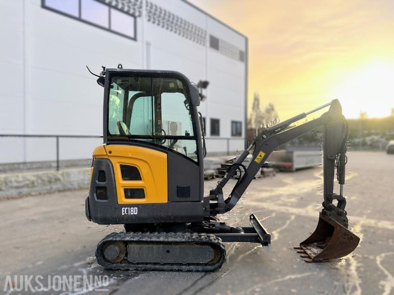 2017 VOLVO EC18D MINIGRAVER 1790 KG SMP GRAVESKUFFE 2358 TIMER - Mini bager: slika 3 2017 VOLVO EC18D MINIGRAVER 1790 KG SMP GRAVESKUFFE 2358 TIMER - Mini bager: slika 3