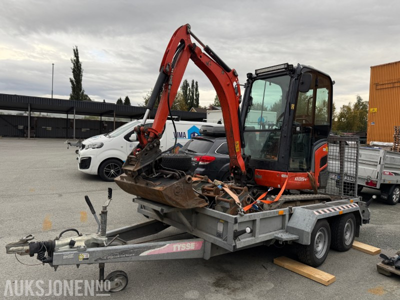 2018 Kubota KX019-4 minigraver m/ Tysse XTREME maskinhenger - Mini bager: slika 1 2018 Kubota KX019-4 minigraver m/ Tysse XTREME maskinhenger - Mini bager: slika 1