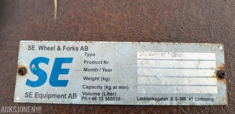 2008 SE Equiqment AB Sweeper 1500mm m/ S60 feste - Dodatak za Građevinska mašina: slika 3 2008 SE Equiqment AB Sweeper 1500mm m/ S60 feste - Dodatak za Građevinska mašina: slika 3