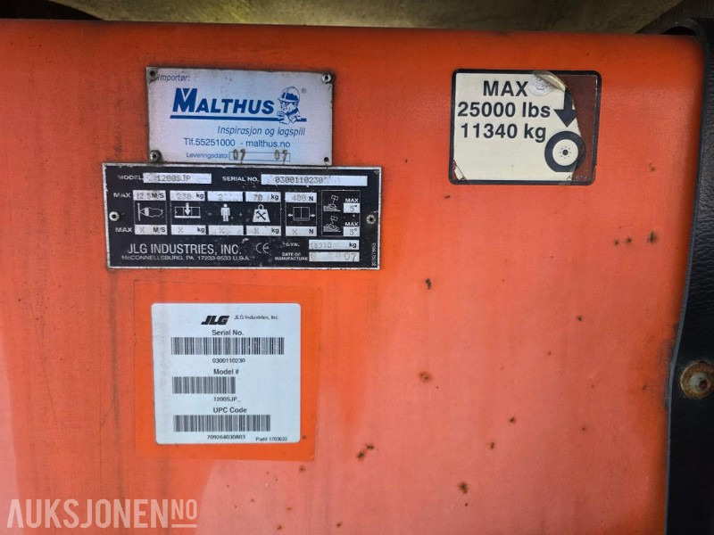 JLG 1200 SJP 6.500 arbeidstimer 45 meter arbeidshøyde! 1 Eiers bomlift, 2007 modell - Vazdušna platforma: slika 4 JLG 1200 SJP 6.500 arbeidstimer 45 meter arbeidshøyde! 1 Eiers bomlift, 2007 modell - Vazdušna platforma: slika 4