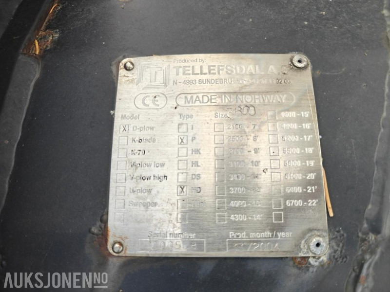 2004 Tellefsdal diagonalplog / snøplog - P HD - Bredde 3600 mm - Parallelllogram - Kamion: slika 5 2004 Tellefsdal diagonalplog / snøplog - P HD - Bredde 3600 mm - Parallelllogram - Kamion: slika 5
