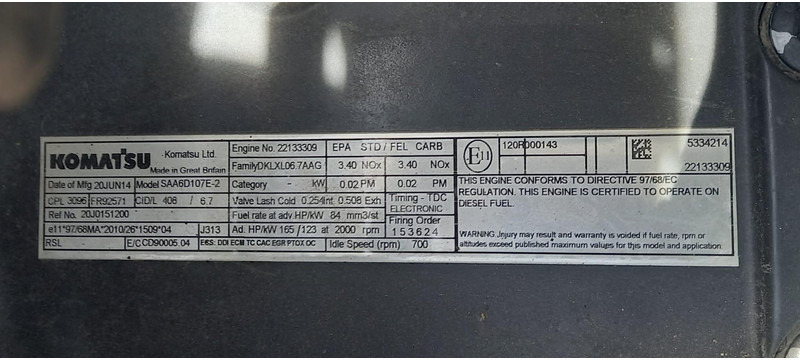 Bager točkaš Komatsu PW180-10: slika 20