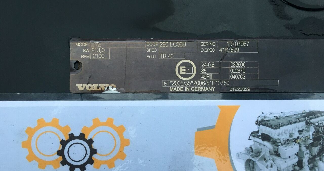 Volvo D7E 290-EC06B Volvo FE, FL - Motor za Kamion: slika 1 Volvo D7E 290-EC06B Volvo FE, FL - Motor za Kamion: slika 1