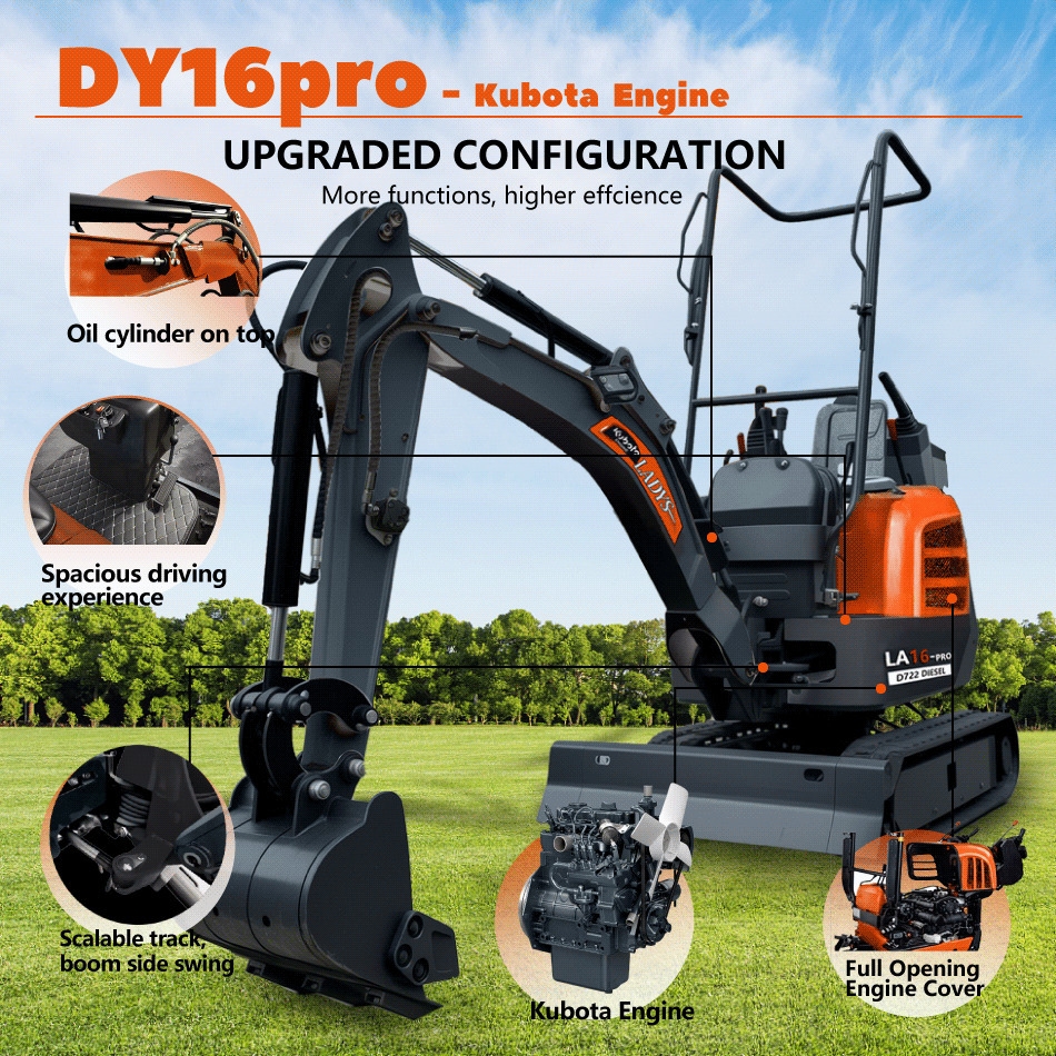 LADYS LA16Pro Mini Excavator CE Certification Kubota Engine(Factory Outlet) Mini Pelle Minibagger Minikoparka Miniexcavadora - Mini bager: slika 3 LADYS LA16Pro Mini Excavator CE Certification Kubota Engine(Factory Outlet) Mini Pelle Minibagger Minikoparka Miniexcavadora - Mini bager: slika 3