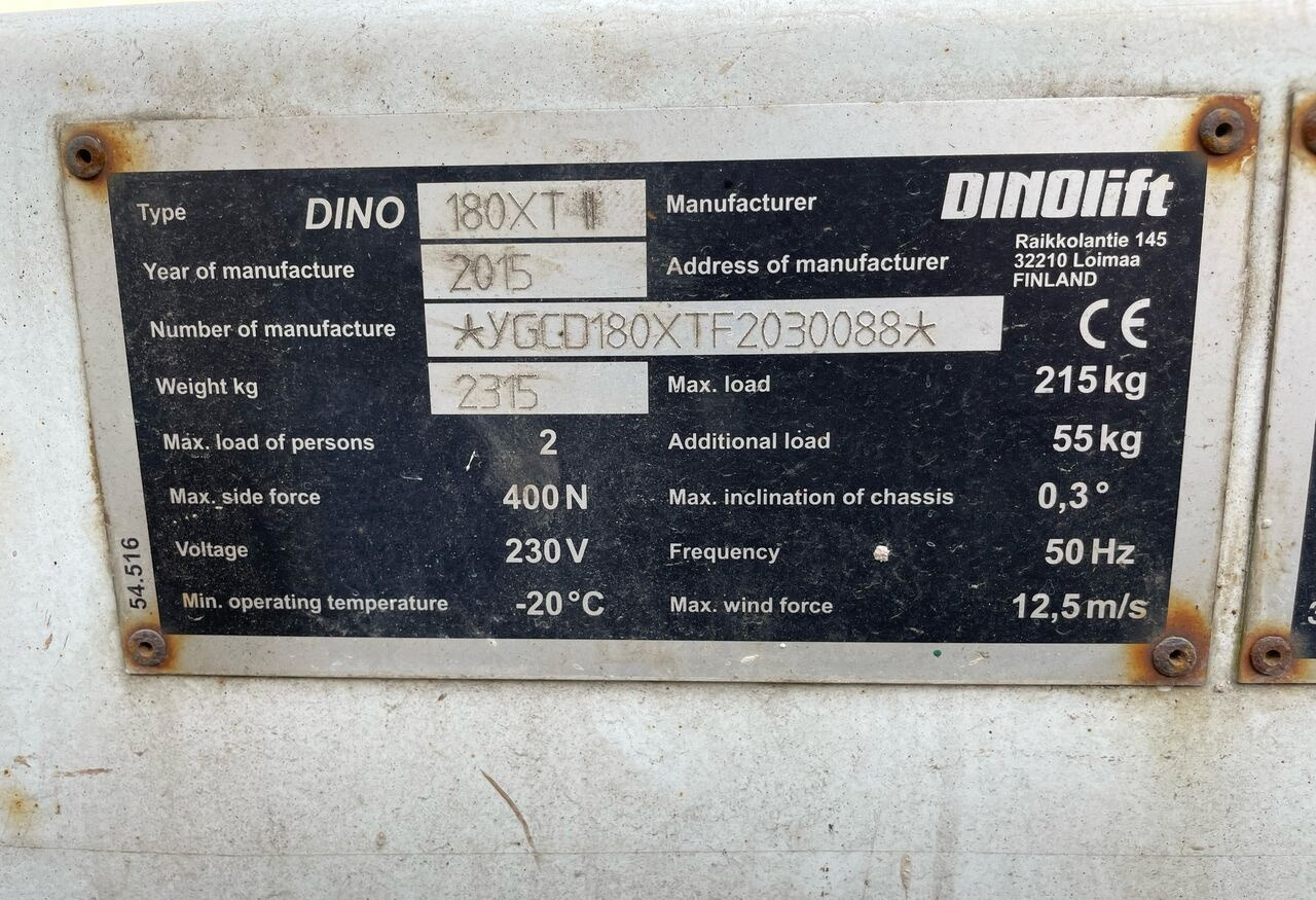 Dino 180XT II - Zglobna platforma: slika 4 Dino 180XT II - Zglobna platforma: slika 4