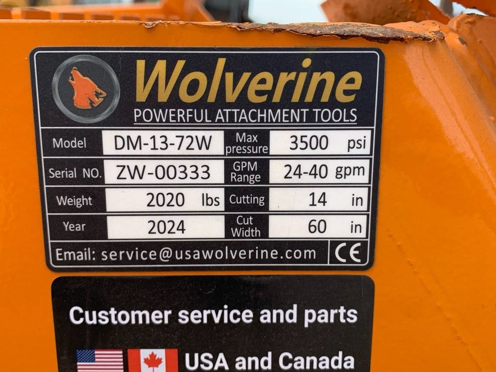 Wolverine DM-13-72W Mulcher - Šumski mulčer: slika 5 Wolverine DM-13-72W Mulcher - Šumski mulčer: slika 5