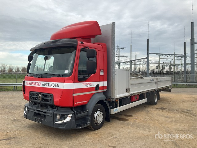 Renault Midlum 240 D12 Flatbed Truck with Crane - Kamion sa tovarnim sandukom, Kamion sa dizalicom: slika 1 Renault Midlum 240 D12 Flatbed Truck with Crane - Kamion sa tovarnim sandukom, Kamion sa dizalicom: slika 1