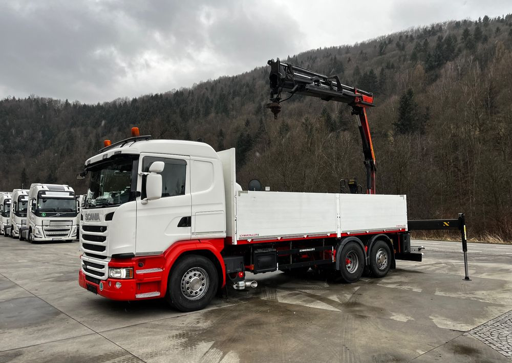 Scania G450 // 6x2// Skrzynia 6.40x2.49 // HDS Palfinger // Oś skrętna podnoszona // - Kamion sa tovarnim sandukom, Kamion sa dizalicom: slika 1 Scania G450 // 6x2// Skrzynia 6.40x2.49 // HDS Palfinger // Oś skrętna podnoszona // - Kamion sa tovarnim sandukom, Kamion sa dizalicom: slika 1