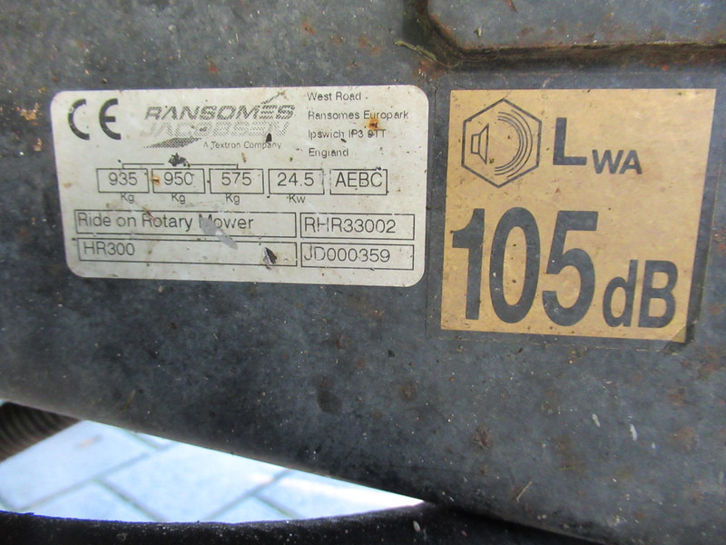 Baštenska kosačica Ransomes HR300 4x4 HR3300T Cirkelmaaier: slika 11 Baštenska kosačica Ransomes HR300 4x4 HR3300T Cirkelmaaier: slika 11