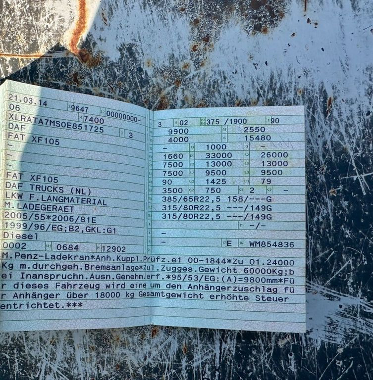 DAF 105.510 6X4 Kran Penz /Atlas Holz Crane DAF 105.510 6X4 Kran Penz /Atlas Holz Crane - Šticar, Kamion sa dizalicom: slika 4 DAF 105.510 6X4 Kran Penz /Atlas Holz Crane DAF 105.510 6X4 Kran Penz /Atlas Holz Crane - Šticar, Kamion sa dizalicom: slika 4