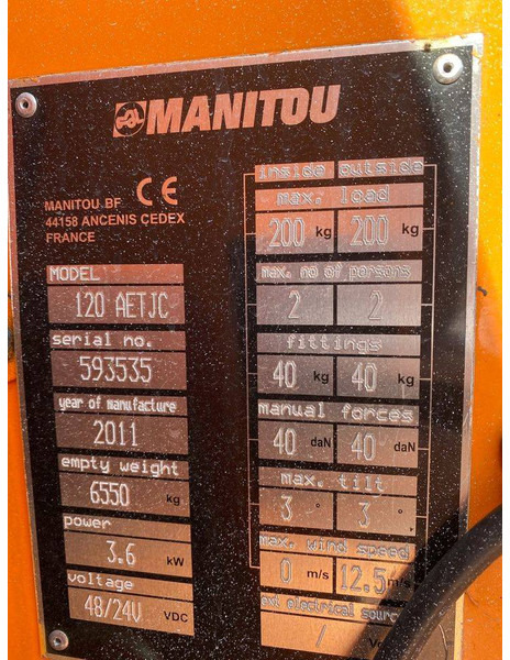 Zglobna platforma Manitou 120 AET JC: slika 14