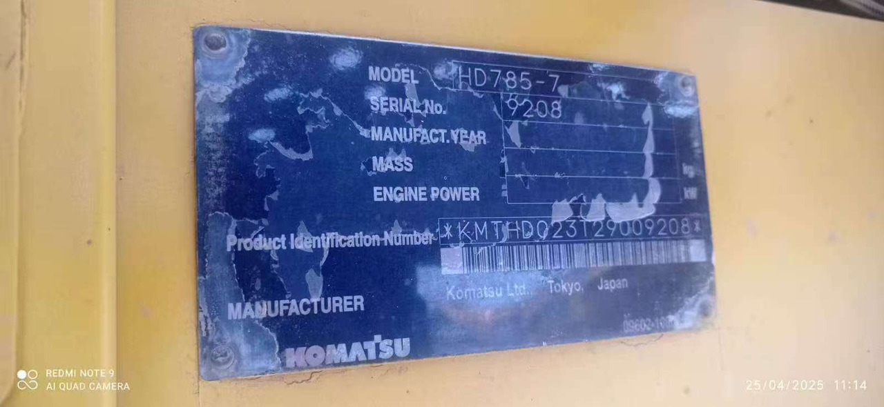 KOMATSU HD785-7 - Kiper sa krutom šasijom/ Kiper za kamen: slika 1 KOMATSU HD785-7 - Kiper sa krutom šasijom/ Kiper za kamen: slika 1