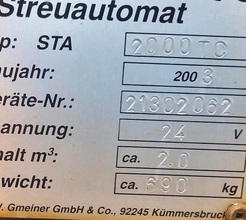 Gmeiner STA 2000TC Salzstreuer 2m3 Streuautomat Salzsilo Winterdienst Unimog 405 U300 400 500 423 427 430 318 Multicar tremo - Rasipač peska/ Soli: slika 4 Gmeiner STA 2000TC Salzstreuer 2m3 Streuautomat Salzsilo Winterdienst Unimog 405 U300 400 500 423 427 430 318 Multicar tremo - Rasipač peska/ Soli: slika 4