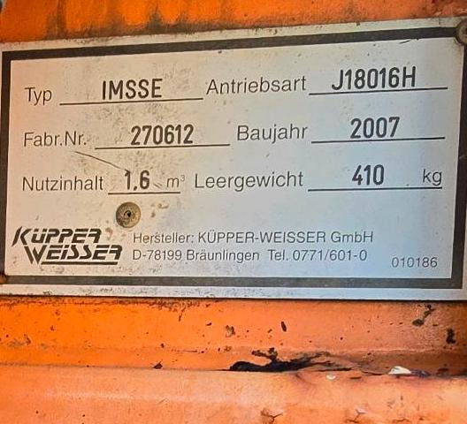 Küpper-Weisser IMS Salzstreuer 1,6m3 für Multicar Tremo Ladog Sprinter Pritsche Schmidt Salzsilo Winterdienst - Rasipač peska/ Soli: slika 3 Küpper-Weisser IMS Salzstreuer 1,6m3 für Multicar Tremo Ladog Sprinter Pritsche Schmidt Salzsilo Winterdienst - Rasipač peska/ Soli: slika 3