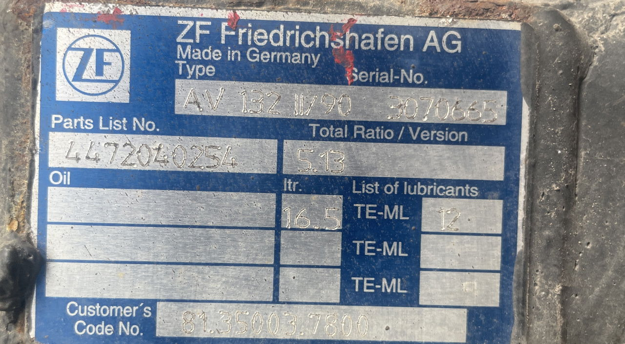 ZF Hinterachse Axis ZF AV132 II /90 5,13 4472040254 MAN Lions City - Zadnja osovina za Autobus: slika 4 ZF Hinterachse Axis ZF AV132 II /90 5,13 4472040254 MAN Lions City - Zadnja osovina za Autobus: slika 4
