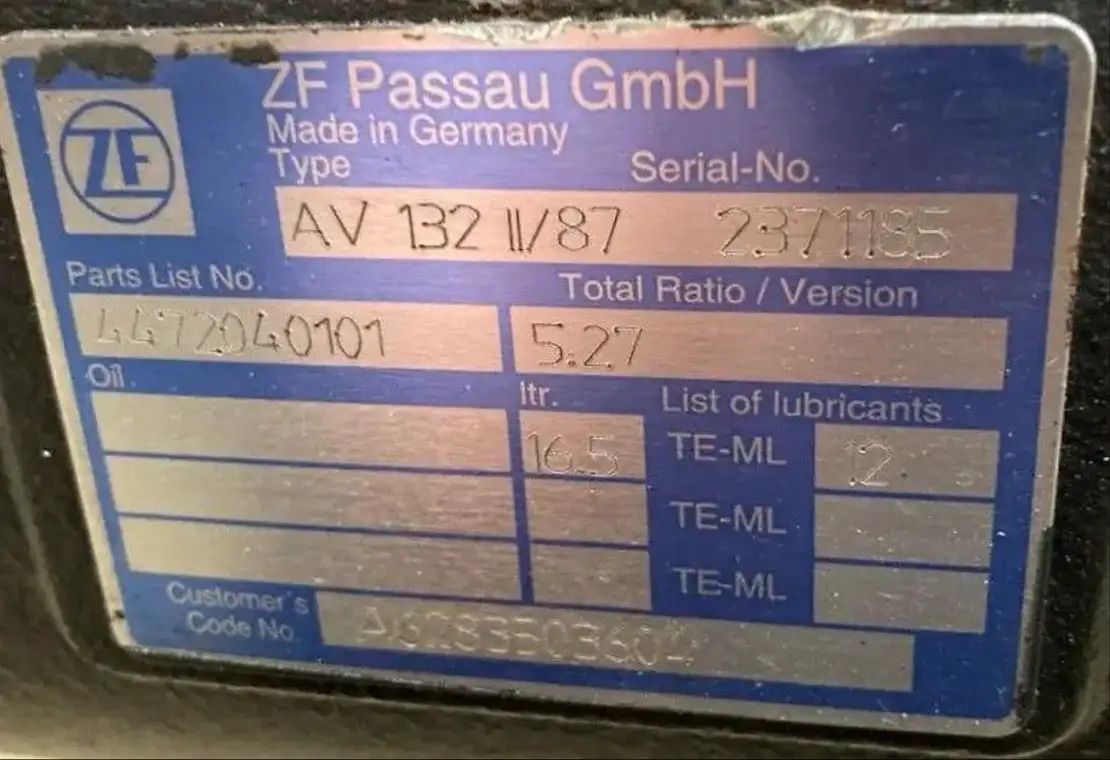 ZF Hinterachse ZF AV 132 II/87 4472040101 5,27 Citaro C2 A6283503604 - Zadnja osovina za Autobus: slika 3 ZF Hinterachse ZF AV 132 II/87 4472040101 5,27 Citaro C2 A6283503604 - Zadnja osovina za Autobus: slika 3