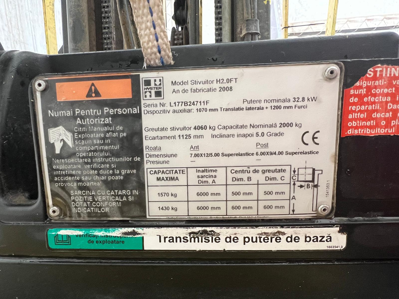 Hyster H2.0 A forklift - Gasni viljuškar: slika 3 Hyster H2.0 A forklift - Gasni viljuškar: slika 3