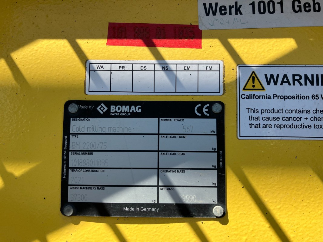 BOMAG DE BM 2200/75 Stage IV/Tier 4f - Hladni planer: slika 2 BOMAG DE BM 2200/75 Stage IV/Tier 4f - Hladni planer: slika 2