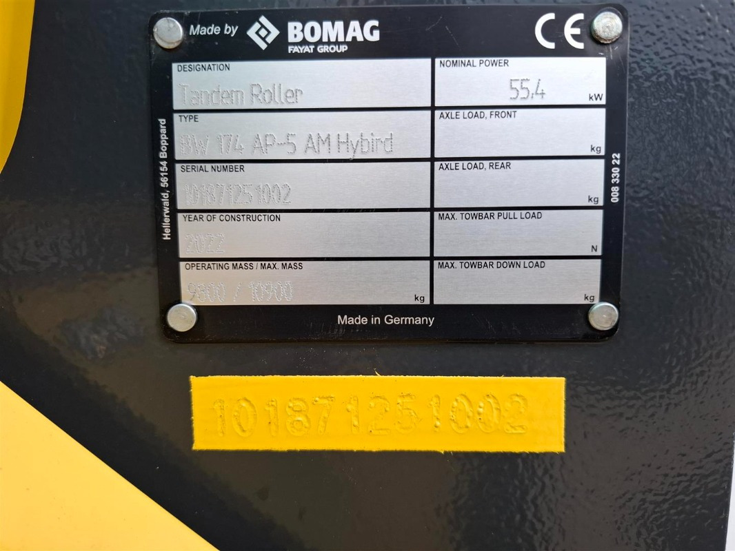 Valjak za puteve BOMAG DE BW 174 AP-5 AM Hybrid Stage V/Tier 4f: slika 6