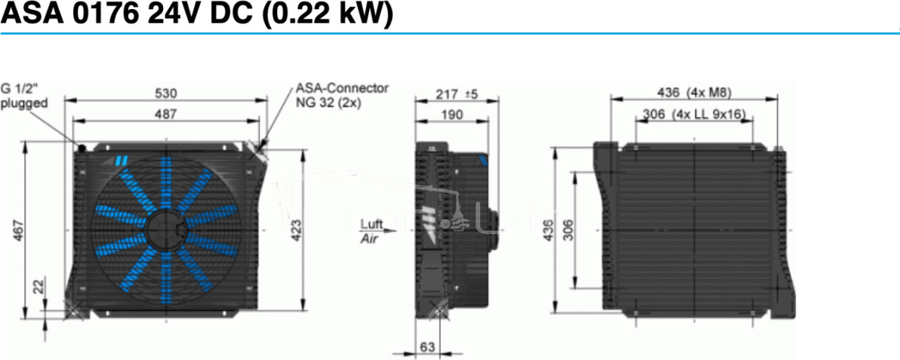 Chłodnica oleju hydraulicznego ASA 0176 / 24V / 250L ASA0176AD02 - Hladnjak ulja za Kran za kamion: slika 2 Chłodnica oleju hydraulicznego ASA 0176 / 24V / 250L ASA0176AD02 - Hladnjak ulja za Kran za kamion: slika 2