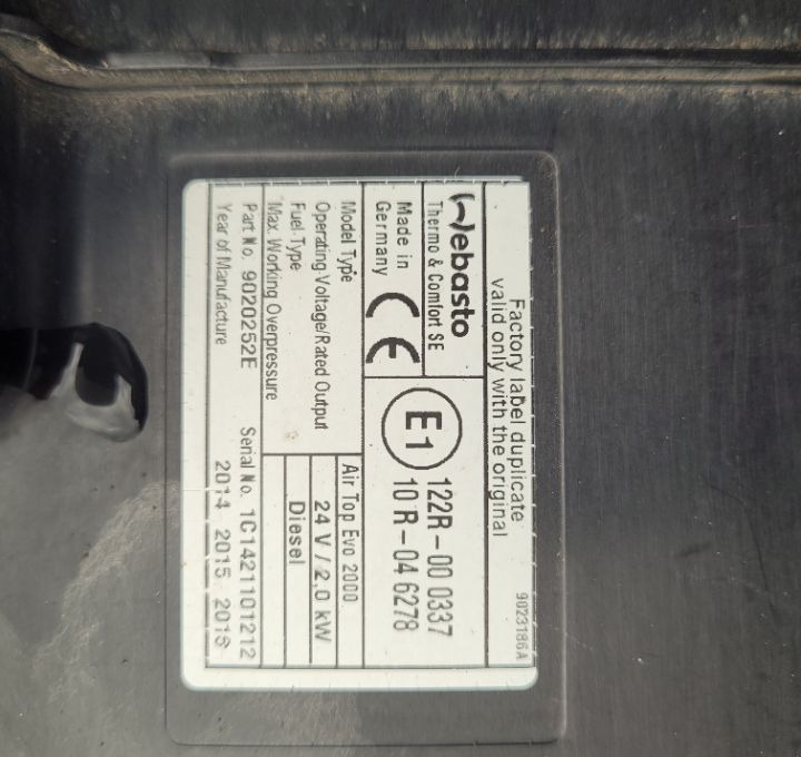 WEBASTO RENAULT RANGE T ORYGINAL - Grejanje/ Ventilacija za Kamion: slika 2 WEBASTO RENAULT RANGE T ORYGINAL - Grejanje/ Ventilacija za Kamion: slika 2