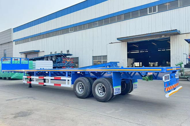 TITAN 2 Axle 45 Ft Flatbed Trailers for Sale in Algeria - Plato poluprikolica: slika 1 TITAN 2 Axle 45 Ft Flatbed Trailers for Sale in Algeria - Plato poluprikolica: slika 1